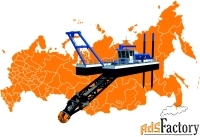 Дноуглубительные работы земснарядом (до 25м) и добыча нерудных материа