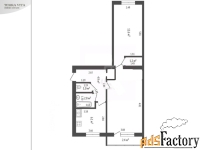 2 - комн.  квартира, 54.5 м², 3/5 эт.