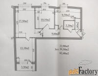 3 - комн.  квартира, 62,4 м², 6/9 эт.