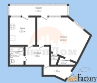 1 - комн.  квартира, 39.40 м², 4/5 эт.