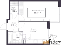 1 - комн.  квартира, 36.81 м², 3/11 эт.