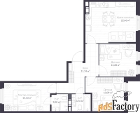 3 - комн.  квартира, 82.8 м², 3/10 эт.