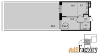 2 - комн.  квартира, 67.4 м², 2/16 эт.