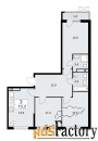 3 - комн.  квартира, 73.3 м², 10/13 эт.