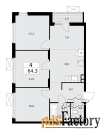 4 - комн.  квартира, 64.3 м², 7/12 эт.