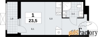 1 - комн.  квартира, 23.5 м², 19/19 эт.