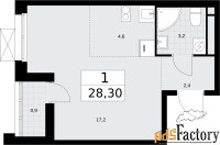 1 - комн.  квартира, 28.3 м², 5/9 эт.