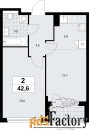 2 - комн.  квартира, 42.6 м², 19/19 эт.