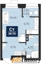 1 - комн.  квартира, 28.7 м², 2/24 эт.