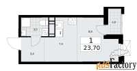 1 - комн.  квартира, 23.7 м², 15/17 эт.