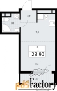 1 - комн.  квартира, 23.9 м², 6/9 эт.