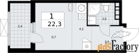 1 - комн.  квартира, 22.3 м², 9/19 эт.