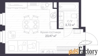 1 - комн.  квартира, 27.4 м², 2/10 эт.