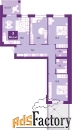 3 - комн.  квартира, 91.6 м², 1/4 эт.