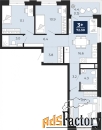 3 - комн.  квартира, 71 м², 11/16 эт.