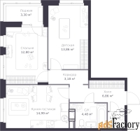 2 - комн.  квартира, 59.28 м², 7/11 эт.