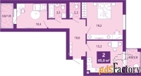 2 - комн.  квартира, 65 м², 3/4 эт.