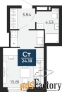 1 - комн.  квартира, 24.18 м², 3/24 эт.