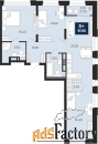 3 - комн.  квартира, 91.9 м², 4/18 эт.