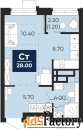 1 - комн.  квартира, 28 м², 4/24 эт.