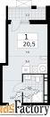 1 - комн.  квартира, 20.5 м², 12/18 эт.