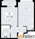 2 - комн.  квартира, 37.3 м², 2/9 эт.