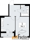 1 - комн.  квартира, 36.1 м², 9/9 эт.
