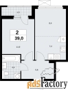 2 - комн.  квартира, 39 м², 7/9 эт.