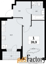 1 - комн.  квартира, 39.9 м², 18/19 эт.
