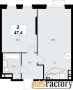2 - комн.  квартира, 47.4 м², 11/12 эт.