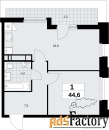 1 - комн.  квартира, 44.6 м², 16/17 эт.
