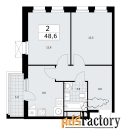 2 - комн.  квартира, 48.6 м², 13/14 эт.