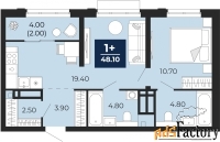1 - комн.  квартира, 48.1 м², 24/24 эт.