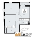 2 - комн.  квартира, 52.9 м², 17/18 эт.