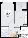1 - комн.  квартира, 38.7 м², 11/19 эт.