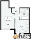 1 - комн.  квартира, 36.1 м², 16/16 эт.