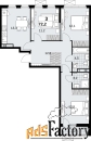 3 - комн.  квартира, 72.2 м², 9/12 эт.