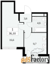 1 - комн.  квартира, 36.1 м², 16/16 эт.