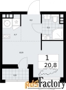 1 - комн.  квартира, 20.8 м², 9/9 эт.