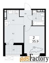 2 - комн.  квартира, 35.9 м², 14/17 эт.