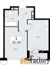 1 - комн.  квартира, 35 м², 9/10 эт.
