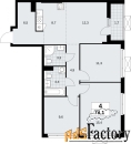 4 - комн.  квартира, 78.1 м², 17/19 эт.