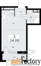 1 - комн.  квартира, 24 м², 8/9 эт.