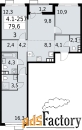 4 - комн.  квартира, 79.6 м², 7/11 эт.