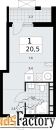 1 - комн.  квартира, 20.5 м², 12/18 эт.