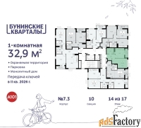 1 - комн.  квартира, 32.9 м², 14/17 эт.