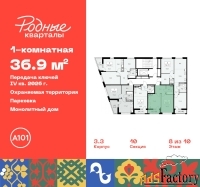 1 - комн.  квартира, 36.9 м², 8/9 эт.