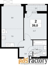 2 - комн.  квартира, 39 м², 2/13 эт.