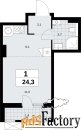1 - комн.  квартира, 24.3 м², 3/19 эт.