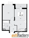 2 - комн.  квартира, 40 м², 6/12 эт.